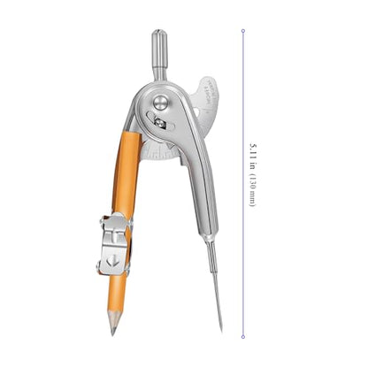 30 Pieces Metal Geometry Compass with Pencil, 5 Inch Precision Drafting Compass for Office Woodworking Art Drawing