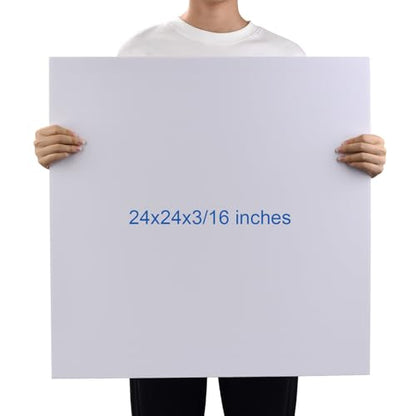 Foam Board 24 x 24 x 3/16"(5mm), Foam Core Board Sheets, White Poster Board | 12 Pack, Acid Free Foamboard, Rigid Sign Board for Mounting, Framing, Backing, Display, Presentation, Prints, Crafts & Art - size: 24x24 in 12 Pack
