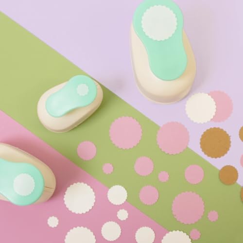 Craftelier - Scalloped Circle Punch 1.5" (3.81 cm) Diameter | Hole puncher, scrapbooking and crafts projects, lever punch, for paper and cardstock, size 3.54 x 2.75 x 2.16 in - size: Pack of 1: 1.5" Diameter