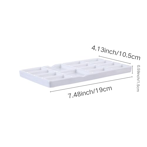 14 Wells Ceramic Artist Paint Palette, Travel Watercolor Palette - Compact and Durable Wet Palette for Travel,On-site Sketching and Painting - color: White-14