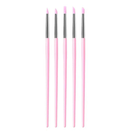 5Pcs Silicone Sculpting Tools for Polymer Clay, Nail Art & Craft DIY | Silicone Shaping Brushes for Clay Modeling, Ceramic, Fondant, Nail Art Design, Detailing and DIY Projects - color: Pink