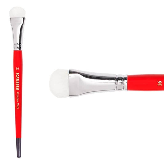 Creative Mark Scrubber Watercolor Brushes - Professional Watercolor Brushes for Scrubbing, Blotting, Re-Shaping Edges, and More! - # 16 - size: #16