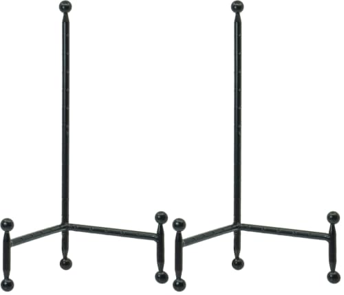 Red Co. Decorative Tripod Plate Stand and Art Holder Easel in Black Finish - 11.5" h (Pack of 2) - color: Black, size: Height - 11.5" (Pack of 2)