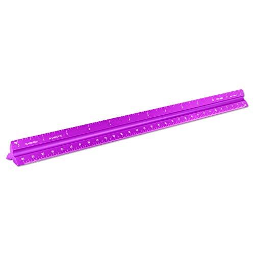 Alumicolor Aluminum Combination Solid Drafting Scale, 12IN, Purple - color: Purple, size: 12 Inch, style: Combination