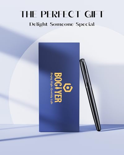 samurai Fountain Pen Set,Hand Polished Medium Nib,Calligraphy Nib(Bent Nib),Includes 8 Ink Cartridges,Ink Refill Converter*2 And Gift Box,Best Pen Gift Set for Men & Women（Black ） - color: Black