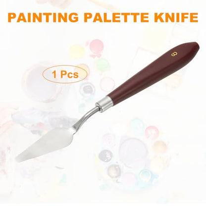 HARFINGTON Palette Knife Painting Tool 2.2" x 0.71" Stainless Steel Art Spatula Pallet Knives Scrapers Tools with Plastic Handle for Acrylic Oil Canvas Mixing Spreading, Red/Silver - size: 2.2" x 0.71"
