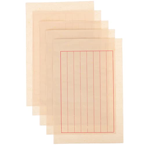 EXCEART Chinese Calligraphy Pad Beige Rice Paper 50 Sheets Smooth Delicate Writing for Calligraphy Practice - color: As Shown,as Shown 1