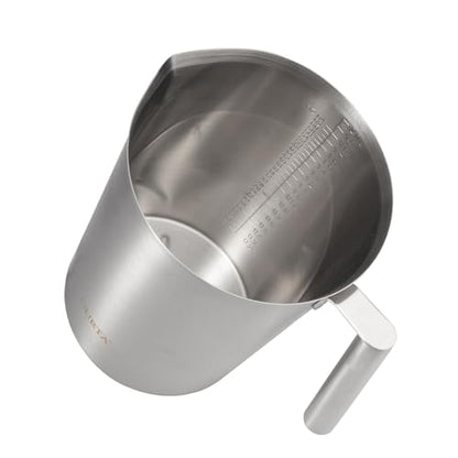 18/8 Stainless Steel Measuring Cup with Round Handle and Pour Spout, Heavy Duty Commercial Kitchen Measuring Pitcher for Restaurant, Bakery, Food Prep, 64 OZ (8 Cup, 2000 ML) - color: Round Handle, size: 64 OZ (8 Cup, 2000 ML)