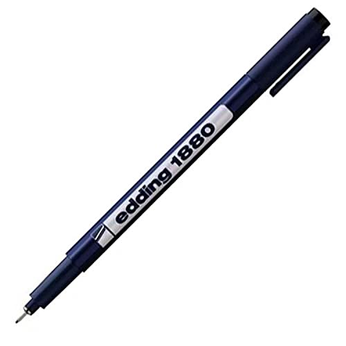 edding 1880 profipen - Black - 1 Pen - line Width 0.25 mm - fineliner Pen for Precise Writing, Sketching and Technical Drawing - fine, Metal-encased Nib - Suitable for use with rulers and Stencils - color: 02: 1 Pen - 0.25mm - Black, size: 1 Count (Pack o