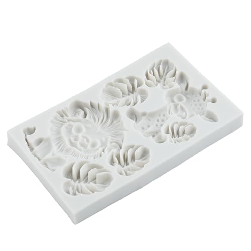 Safari Animal Polymer Clay Mold Tropical Leaf Lion Silicone Molds - color: Style E