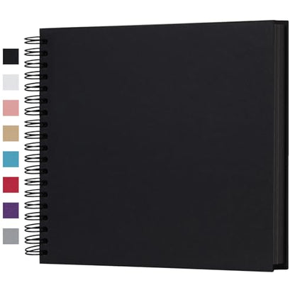 potricher 10 x 10 Inch DIY Scrapbook Photo Album 80 Pages, Black - color: Black, size: 10 Inch 80 Pages