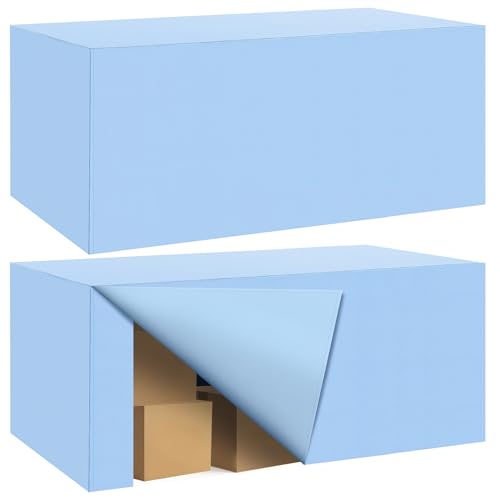 Ascoza 2 Pack Fitted Tablecloth for 8 Foot Rectangle Tables 96 x 30 Inch Blue Mist Table Covers Water Resistant Polyester Table Cloth for Wedding, Parties,Display, Trade Show (Blue Mist) - color: Blue Mist, size: 8FT