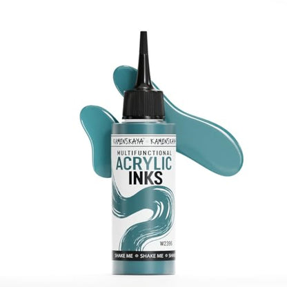 Acrylic Inks for Artists - 'Dusty Turquoise' Acrylic Ink, 3.38 Fl Oz (100 ml) | Highly Concentrated, Multifunctional Liquid Acrylic Paint - color: Dusty Turquoise