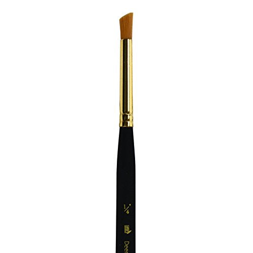 Princeton Mini-Detailer Deerft Brush, Synthetic, Short Handle, Size 1/4 inch, 1 Count - color: Black, size: 1/4