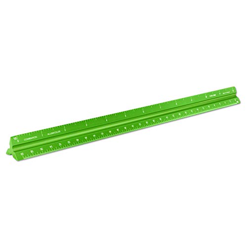 Alumicolor Aluminum Combination Solid Drafting Scale, 12IN, Green - color: Green, size: 12 Inch, style: Combination