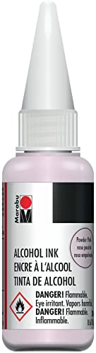 Marabu Alcohol Ink - Powder Pink - Softly Whisper Your Artistic Dreams into Life, Embracing The Delicate Hues of Innocence and Romance - 20ml Bottle