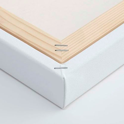 The Edge Eco-Friendly Recycled Cotton Stretched Canvas for Painting - 8x8 Box of 3 - Medium-Textured, Triple Acrylic Primed All Media Painting Canvas, 320gsm, 1-1/2 in. Deep Pine Stretchers - size: 8x8 in