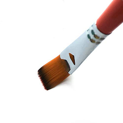 1/2 Inch Flat Bright Paint Brush Set of 12, Premium Taklon Synthetic Hair - size: 0.5 Inch Flat (12 PCS)