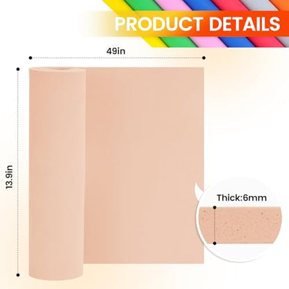 Do²ping Fuse Eva Foam Sheets Roll, 6mm EVA Craft Foam 39''x13.9'' High Density 86kg/m3 for Halloween Cosplay DIY - color: Beige, size: Thickness 6mm