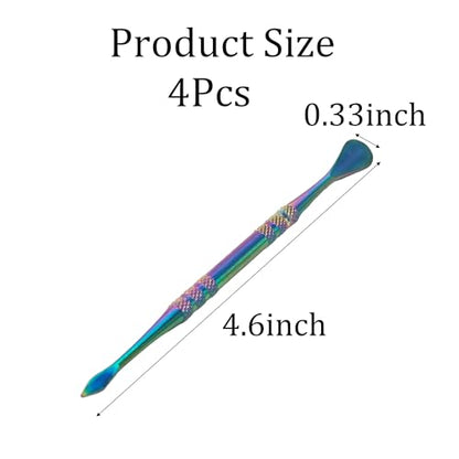 Klyeola 4Pcs Wax Carving Tools Set, Stainless Steel Double-Ended Sculpting and Modeling Tools Kit, Wax Spoon and Carving Tool for Clay, Pottery, Jewelry Making(Color Titanium) - color: Color Titanium