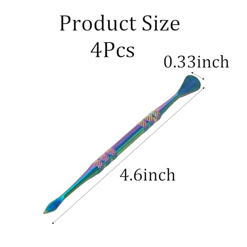 Klyeola 4Pcs Wax Carving Tools Set, Stainless Steel Double-Ended Sculpting and Modeling Tools Kit, Wax Spoon and Carving Tool for Clay, Pottery, Jewelry Making(Color Titanium) - color: Color Titanium