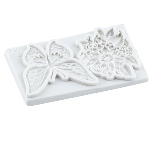 Butterfly Flower Polymer Clay Molds Butterfly Floral Silicone Mold - color: Style F