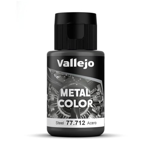 Vallejo - Metal Color | Steel 32 ml (1.08 fl.oz.) | Faithfully Reproduce Different Metallic Finishes - style: Steel 32 ml (1.08 fl.oz.)
