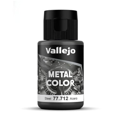 Vallejo - Metal Color | Steel 32 ml (1.08 fl.oz.) | Faithfully Reproduce Different Metallic Finishes - style: Steel 32 ml (1.08 fl.oz.)