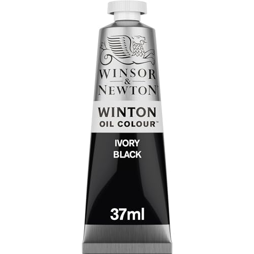 Winsor & Newton Winton Oil Color, 37ml Tube, Ivory Black - color: Ivory Black, size: 1.25 Fl Oz (Pack of 1), style: 1.25-oz Tube