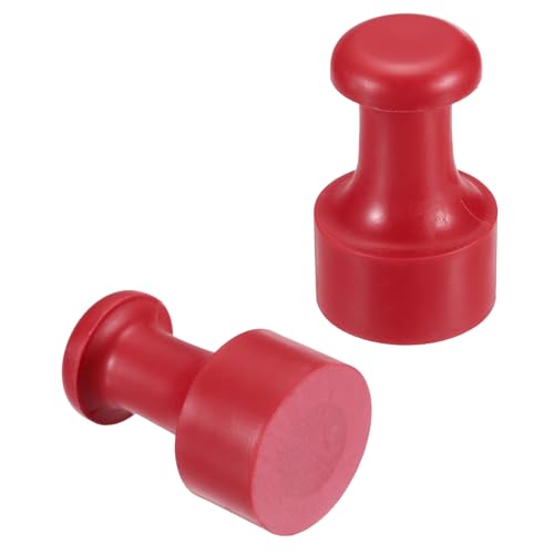 PATIKIL 30mm Stamp Rubber Round Handle, 2 Pcs Stamp Mounts Drawer Pulls for Carving Making DIY Crafting Scrapbooking, Red - size: 30x50mm