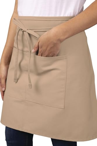 Chef Works Unisex Half Bistro Server Apron - color: Khaki