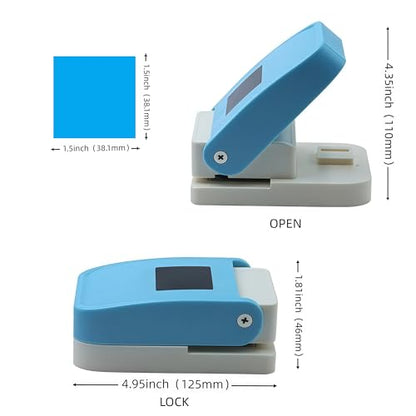 1.5 inch Square Punch Craft Lever Punch Handmade Paper Punch for Crafting Scrapbooking Cards,DIY Cards Making 1.5X1.5 inch Equilateral Square Colour By Random - color: W25-1.5LP Square