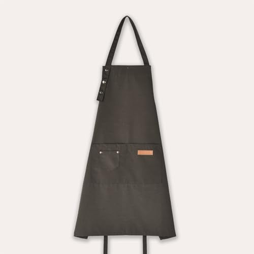 Tosewever Art Aprons for Women Painting Pottery Baking, Mens Buckle Straps Kitchen Apron with Pockets for Chef Cooking - color: Grayish Green