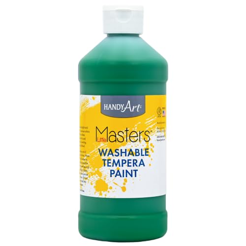 Handy Art Little Masters Washable Tempera Paint, Green, 16 oz Bottle - color: Green, size: 16 Fl Oz (Pack of 1)