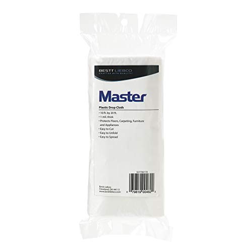 Bestt Liebco 557700170 Master 10' x 20' Clear 1 mil Plastic Drop Cloth - size: 10 x 20 ft.