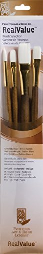 Princeton RealValue Brush Set, White Taklon, Brown Handle, 4 Piece, 1 Count - style: Set-9147