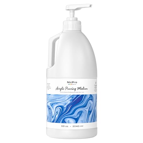 Nicpro Pouring Medium for Acrylic Paint 69oz/2040ml, Acrylic Paint Thinner | Acrylics Flow Medium Improve Flow Consistency - size: 69 Fl Oz (Pack of 1)