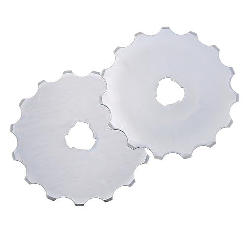 ZZHXSM 2-Pack 45mm Perforated Rotary Replacement Blades for Hook Scissors, Craft Sewing Leather Paper Card Cutting