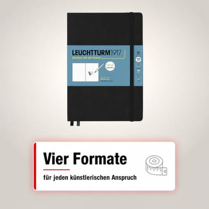 Leuchtturm1917 - Medium A5 Hardcover Sketchbook (Black) - 112 Pages of 150g/m² Paper - color: Black, size: Medium (A5)