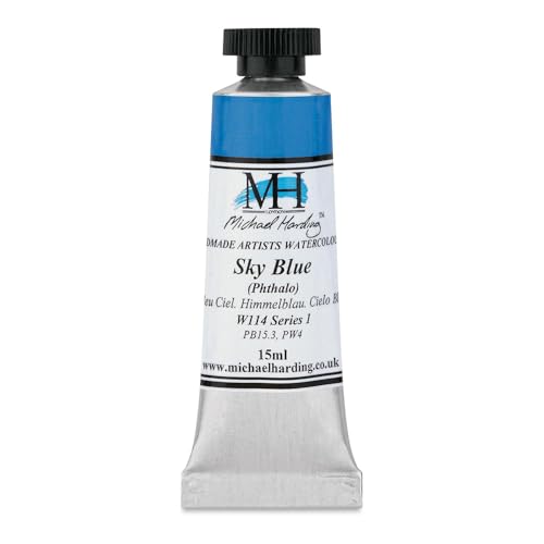Michael Harding Professional Watercolors - 15ml Tubes (Sky Blue (Pthalo))