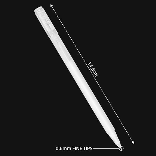 SMOOTHERPRO White Gel Pens, 3 Pack 0.6mm for Black Paper | White Ink Gel Pens for Black Paper, Art Drawing, Journaling, Writing, Sketching, Cards, And Craft Projects. - style: 0.6mm