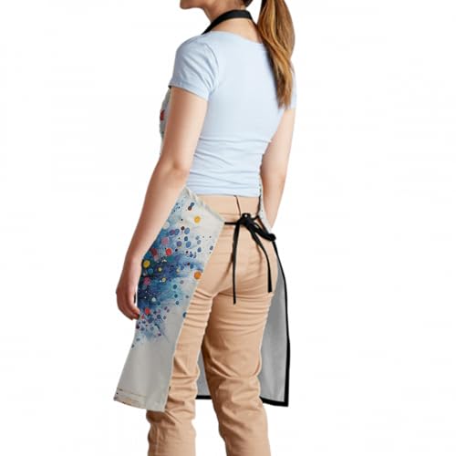 Imiss Waterproof Stain-Resistant Cooking Chef Aprons for Grill BBQ Baking 27 X 31 Inch - color: Colorful Painting Tree