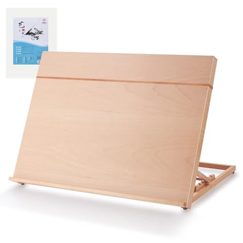 Wooden Table Top Easels for Painting A2 25.6"x18.9" Tabletop Easel - size: A2(25.6"x18.9")