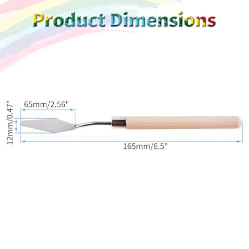 4 Pcs Palette Knife, #1 Pointed Head Spatula, Basswood Handle