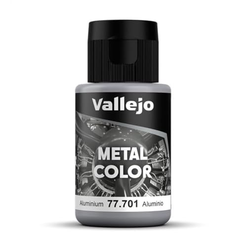Vallejo - Metal Color | Aluminium 32 ml (1.08 fl.oz.) | Faithfully Reproduce Different Metallic Finishes - style: Aluminium 32 ml (1.08 fl.oz.)