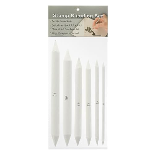 Creative Mark Blending Stumps - Perfect Art Set for Charcoal, Pencils, Pastels - Ideal for Artists and Designers - Solid Double 10 Sets of 6-60 Total - size: Set of 6 - 10 Pack