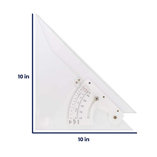 Pacific Arc Professional Adjustable Triangle Clear With Inking Edge 10" - style: 10 inch