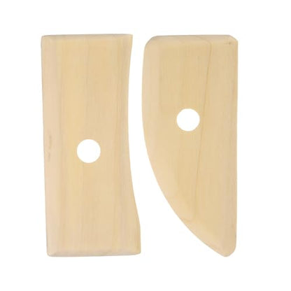 HARFINGTON 2pcs Pottery Ribs 12cm 12.7cm Wooden Clay Ceramic Sculpting Tools Set for Finishing Shaping and Smoothing Removing Finger Marks