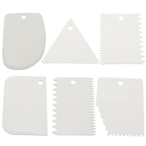PZRT 6pcs Plastic Clay Scraper Set Scraping Handle Carved Soft Clay Sculpture Knife Industrial Clay Scraper Sculpture Tool Pottery Tools, White - color: White