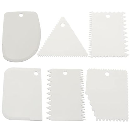 PZRT 6pcs Plastic Clay Scraper Set Scraping Handle Carved Soft Clay Sculpture Knife Industrial Clay Scraper Sculpture Tool Pottery Tools, White - color: White